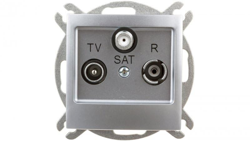 Prise de courant Argent IP20 compacte pour boîte 71 mm