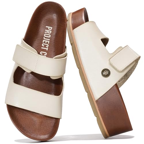 Image of Project Cloud 100% Genuine Leather Platform Sandals Women Footwear-Beach Essentials Summer Wedges with Plush and Soft Insole-Non Slip & Lightweight Wedge Sandals For Women 2026
