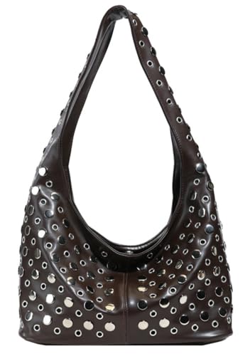 Bolso Hobo Tachonado de Cuero Sintético para Mujer miniatura 1