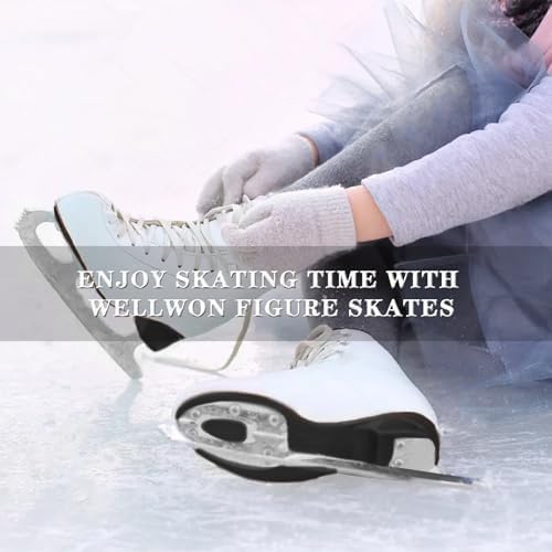 Figure Ice Skates for Women Girls and Boys, Lace-Up Adult Figure Skate Ice Hockey Skates for Outdoor and Skating Rink, Figure Ice Skate Shoes Size US Women's 9/Men's 7.5