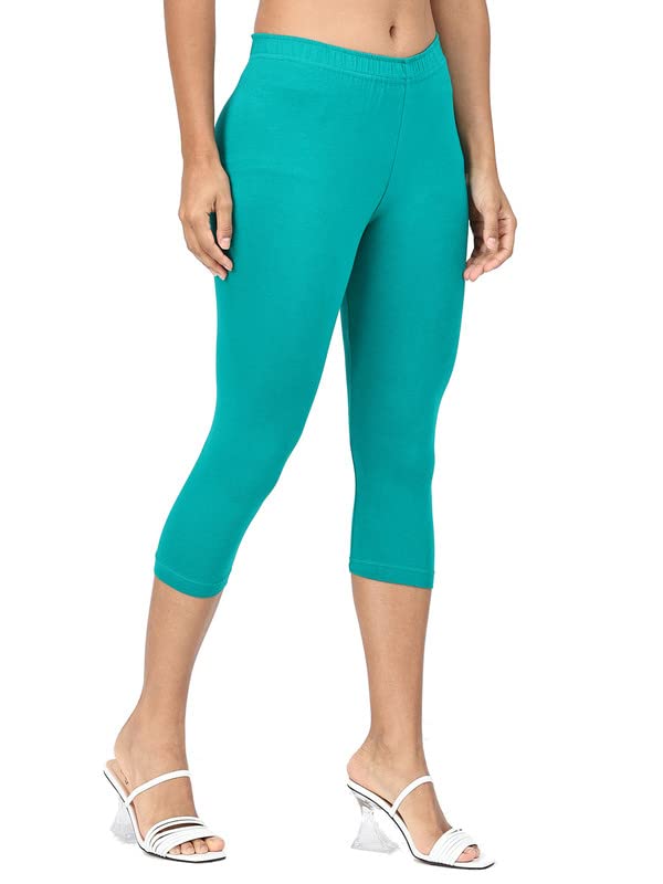 Image of Robinbosky Premium Stretchable Cotton Capri Legging for Women | Suitable for Formal wear & Casual wear | High-End Elastic Makes. The Leggings Squat Proof and Durable for Travel, Yoga, & Workout.