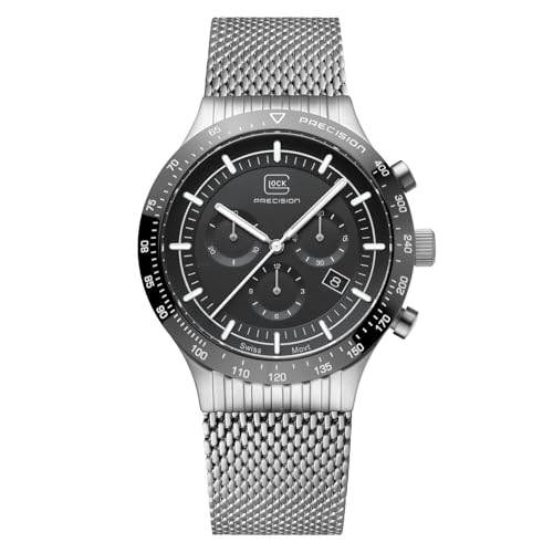 Image of GLOCK Men's Quartz Watch | 43mm case | Wristwatch with Steel case and Date Display | Men's Watch with Swiss Super-LumiNova Pointers and Indices | GW-34