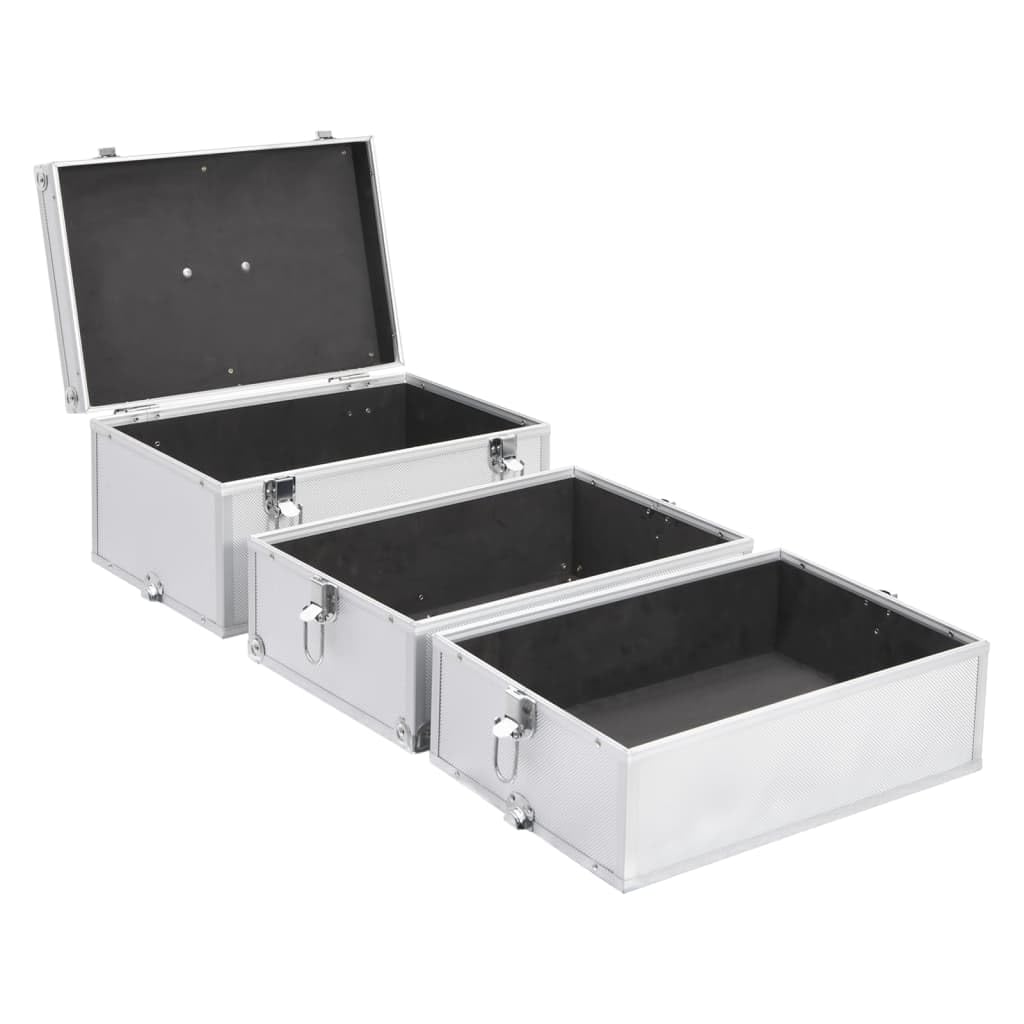 Walizka na kosmetyki z aluminium w kolorze srebrnym, 37 x 24 x 40 cm, z 3 zdejmowanymi poziomami i uchwytem do noszenia, do kosmetyków, makijażu, pielęgnacji, podróży, na kemping, do hotelu