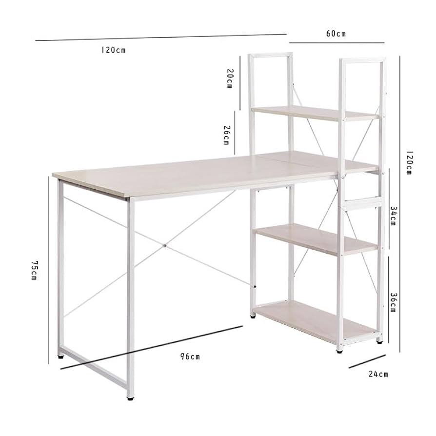 ☆ パソコンデスク ラック付きデスク 幅120cm 奥行60cm 収納 棚付き☆ Amazon | デスク パソコンデスク ラック付きデスク 幅120cm 奥行