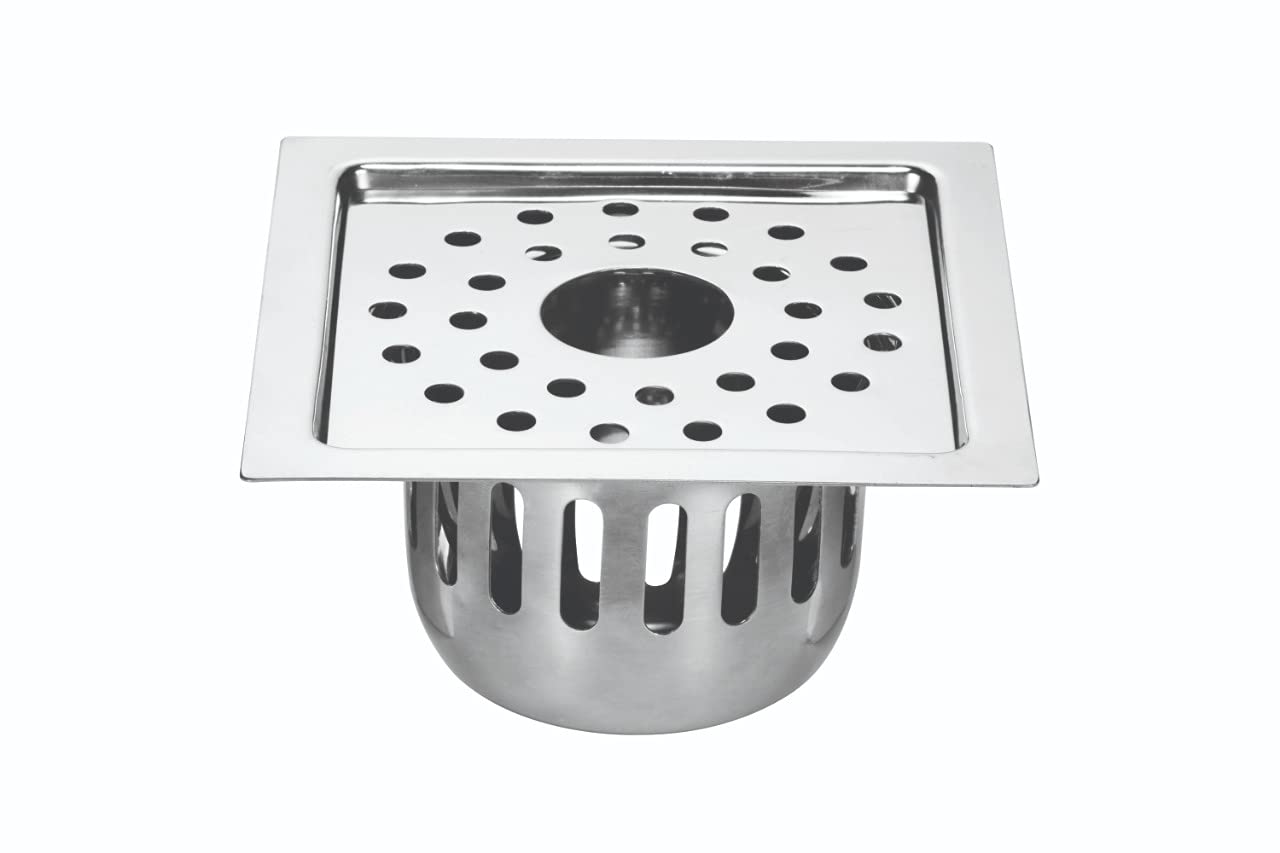 CHILLY-S Stainless Steel Square Flat Cut Floor Drain Cover, Jali, Grating with Waste Pipe Hole and Cockroach Trap for Kitchen Sinks and Wash Basins 127mm X 127mm (5") (B08XKBFX4Y) Amazon Price History, Amazon Price Tracker