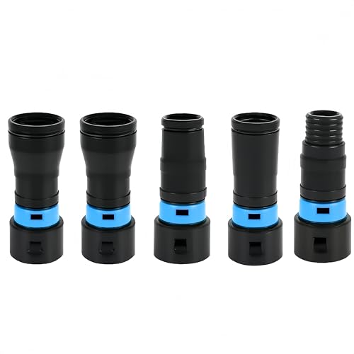 5 - Piece Dust Collection Hose Adapters Kit for Home and Workshop Vacuum Hose Systems. An Expansive Set That Fits Most Woodworking Power Tools and Sanders, Compatible With Multiple Brands