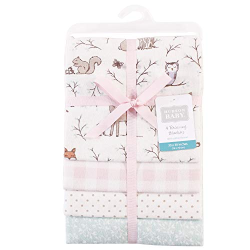 Image of Hudson Baby Unisex Baby Cotton Flannel Receiving Blankets, Enchanted Forest, One Size