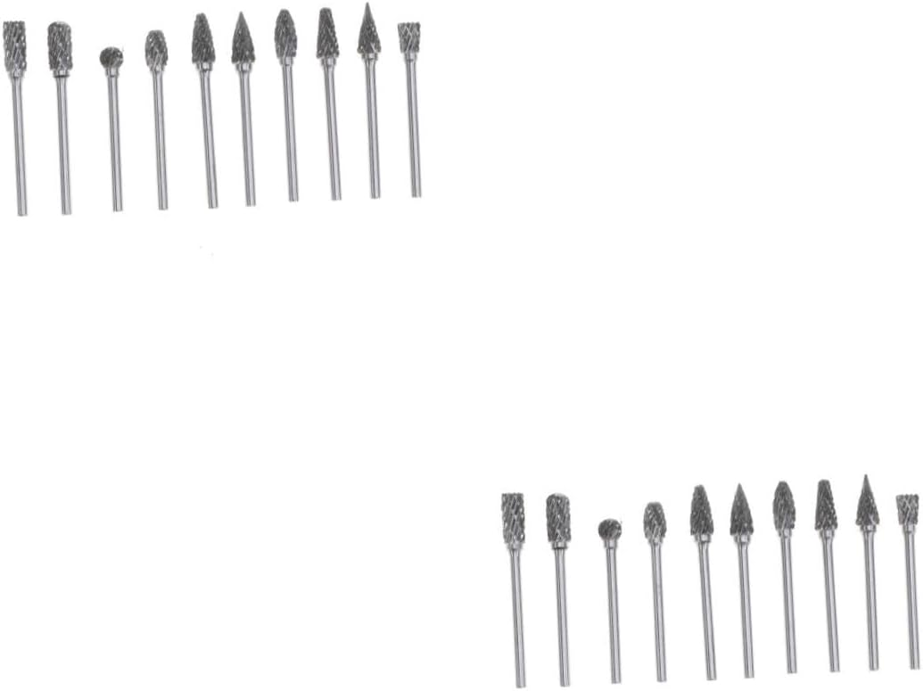 2sets Tungsten Steel Carbide Rotary Burrs Set Burr Drill Bits for Cutting Bits for Carving Engraving