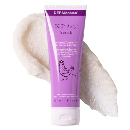 Image of DERMAdoctor KP Bump Eraser Body Scrub with 10% AHAs + PHAs for Keratosis Pilaris, Dry, Rough, and Bumpy Skin, Dermatologist Formulated Exfoliating Body Scrub with Glycolic and Lactic acids - 8 Fl oz