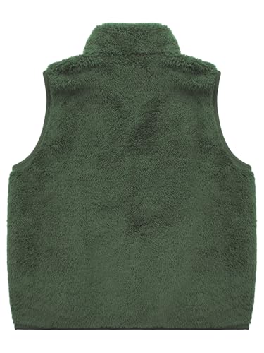 Kids Girls and Boys Fuzzy Fleece Vest Stand Collar Waistcoat Fall Winter Zipper Jacket Flannel Coat Outwear4
