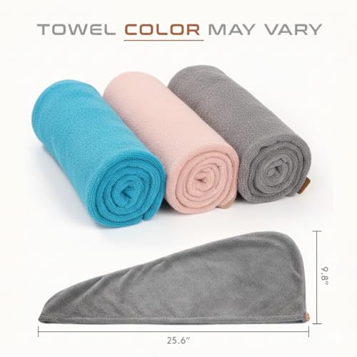 CB HOME Hair Towel Wrap for Women | Quick-Dry Microfiber Hair Turban with Elastic Loop | Super Absorbent Hair Drying Towel for Ladies & Girls Multicolor (Pack of 1) - image 4