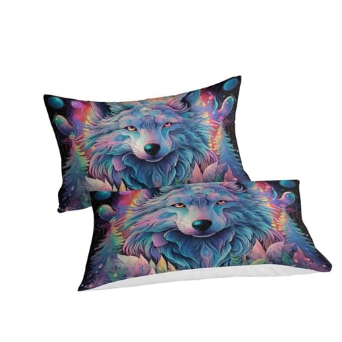 Housse de couette loup 3D microfibre anti-plis lit Super King - 3