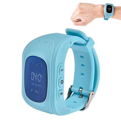 Niños reloj inteligente, luerme niños Smartwatch GPS Tracker anti-lost muñeca SIM llamada SOS Smartwatch, Parent control por IOS Android Smartphone azul azul Cover