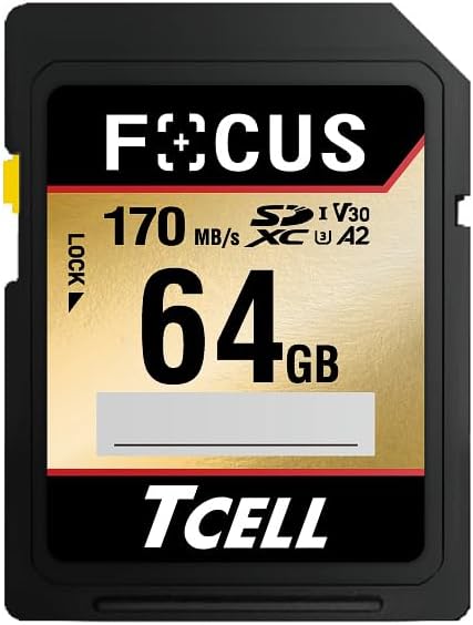 TCELL FOCUS 64GB A2 SDXC UHS-I U3 V30 Read/Write up to 170/50 MB/s