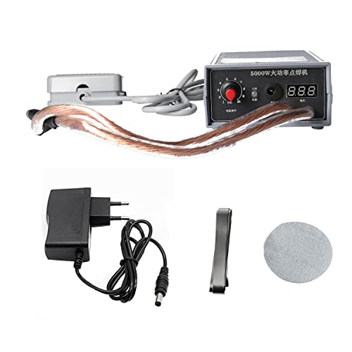 Booso 1 Set Spot Saldatore 5000W Macchina di Saldatura a Punti Portatile Ad Alta Potenza Saldatori Regolabili a Corrente Portatile per Batteria 18650 EU Plug