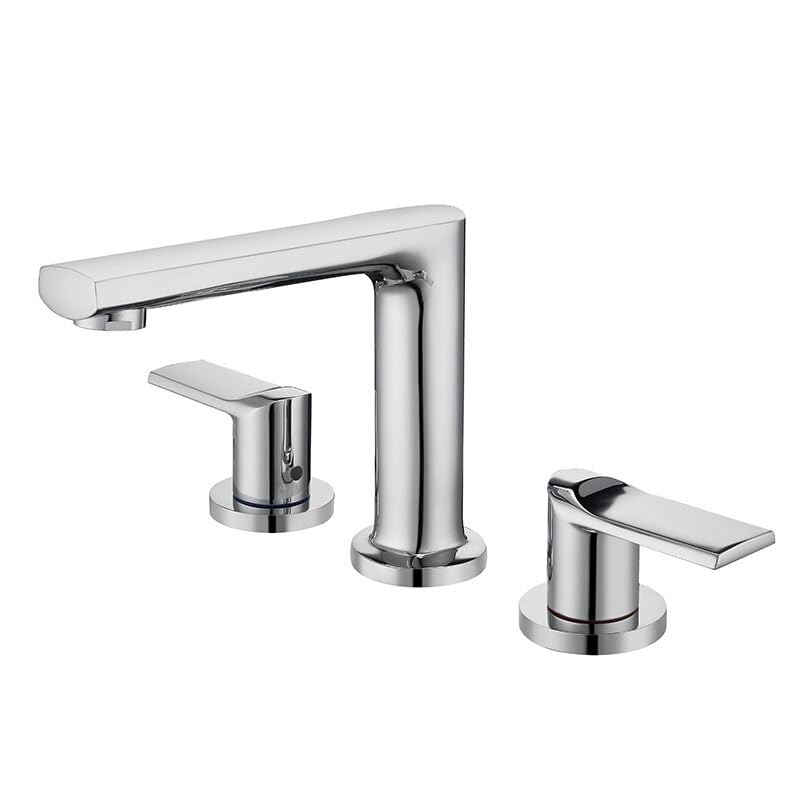 Robinet mélangeur lavabo chromé 3 trous de style moderne chic pour salle de bain