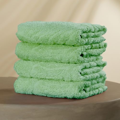 Image of MUSA Banana Face Towels | 400 GSM | Terry Face Towel Set of 4 with Free Bag | Super Soft & Ultra Absorbent Towels for Facewash | Face Towel for Women, Men (Ming Green)