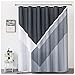 Rellosatul Bathroom Fabric Shower-Curtain Water-Repellent Polyester - Washable Shower Curtains for Showers, Black and Grey 72 ×72 Inch