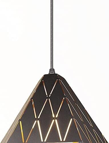 Suspension géométrique style loft rétro en fer noir pour un éclairage suspendu chic