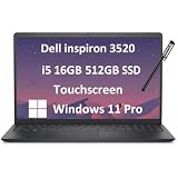 Dell Inspiron Touchscreen Laptop (15.6" FHD Touch, Intel Core i5-1155G7, 16GB RAM, 512GB SSD) for Business, Students, Enterprises, Numeric Keypad, Narrow-Bezel, Webcam, Win 11 Pro S Mode, Carbon Black
