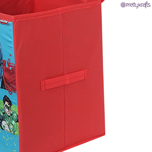 Image of Justice League Toys Organizer Storage Box with Top Lid for Baby Boy's and Baby Girl's,(Pack of 1) Red