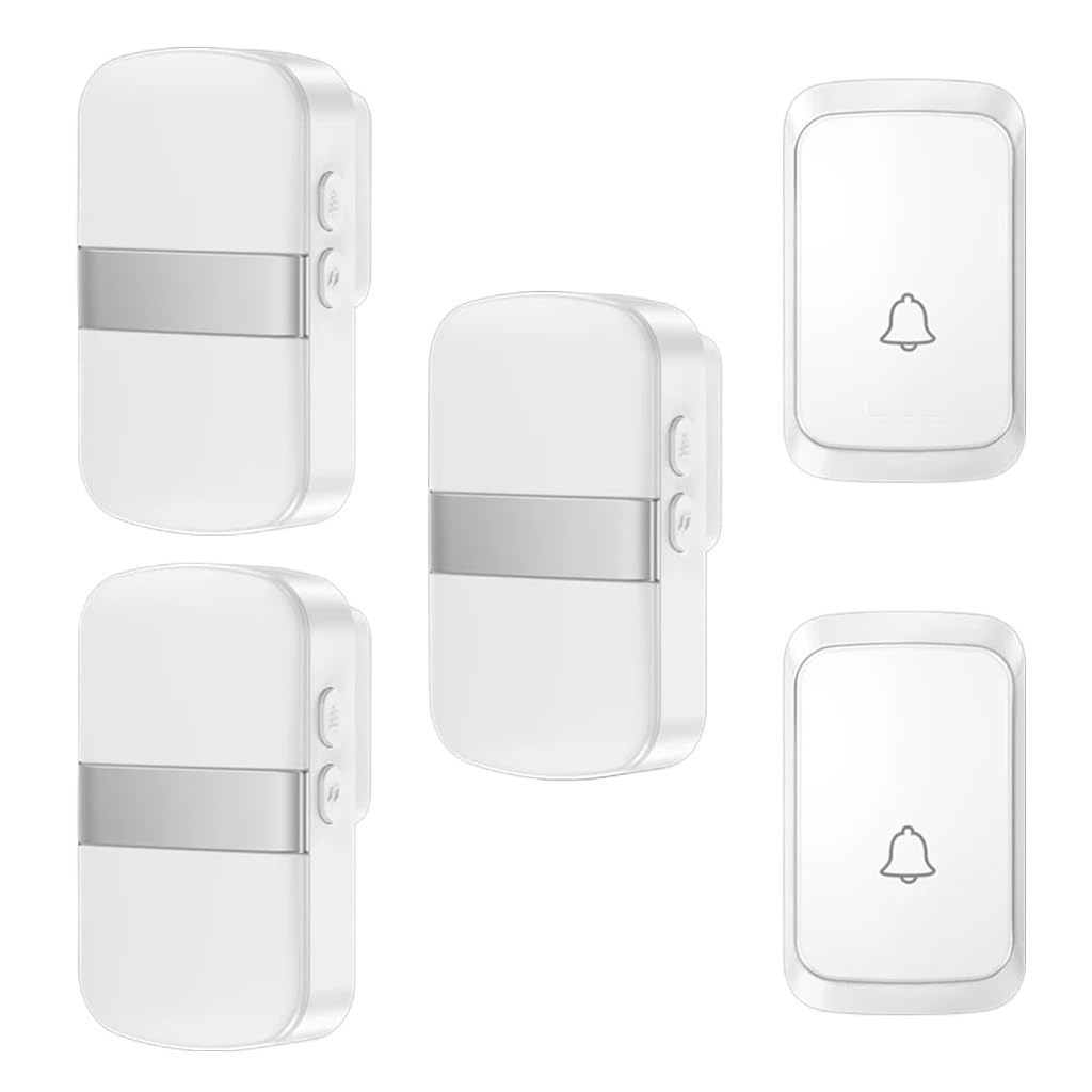 Sonnette de porte sans fil maison intelligente argent 5 volumes et pile 23a