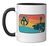Appalachian Trail Retro McAfee's Knob Hiking Ceramic Mug, Black/White