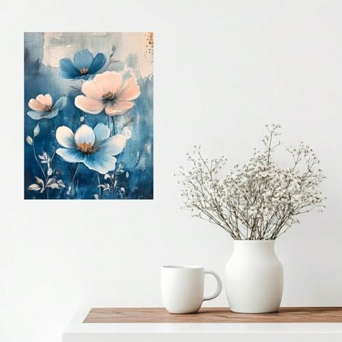 Peinture abstraite toile roses pour relooker chambre sans cadre