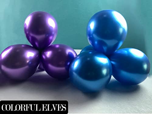 Image of 100pcs Small Metallic Blue Balloons 5 inch Chrome Mini Shiny Helium Balloon for Party Decorations