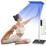 Solarium Für Zuhause,460NM&490NM Bräunungslampe mit solarium brille,25WBlaues Licht Bräunungslicht Solarium,Verstellbarem Metallständer & Timer,Gesichtsbräuner mit 126 Stück LEDs für den Heimgebrauch