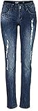  AJC Jeans Röhre Destroyed Damen Blue Used Gr. 34