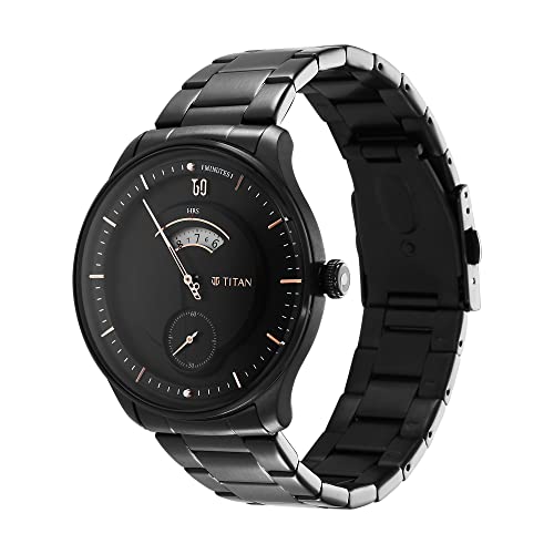 Image of Titan Quartet Quartz Analog Black Dial Black Stainless Steel Strap Watch for Men - NT1890NM01