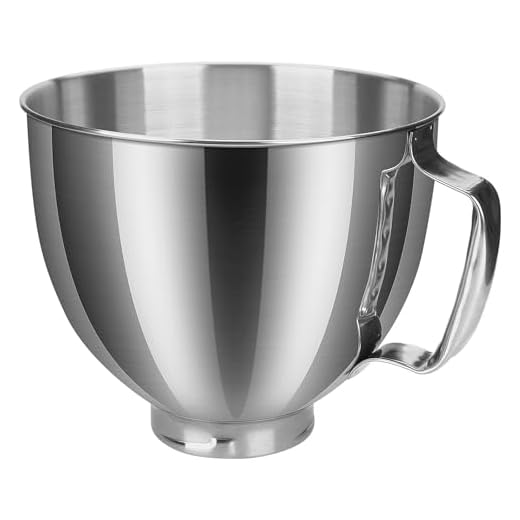 Edelstahl-Schüssel für KitchenAid 4.5-5 Quart Kippkopf-Standmixer Artisan & Classic Serie von MMOBIEL - 5 QT Edelstahlschüssel mit Griff - Rührschüssel Ersatz - Spülmaschinenfest