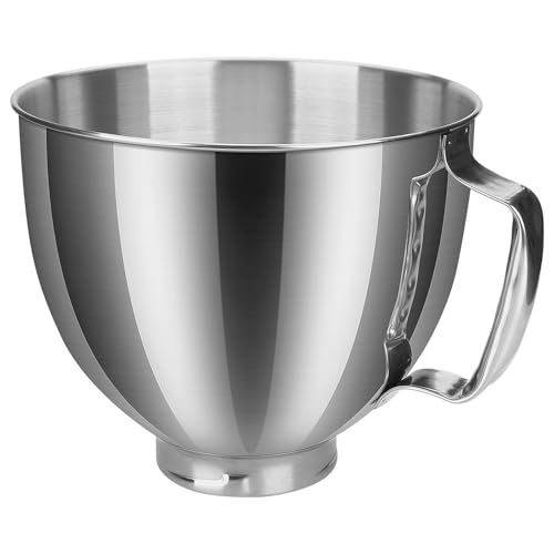Bol en Acier Inoxydable pour KitchenAid 4.5-5 Quart à Tête Inclinable Mélangeur sur Socle Artisan & Classic Series par MMOBIEL - Remplacement Bol Mélangeur...