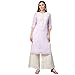 RATAN Women's Georgette Straight Lucknowi Chikankari Ethinic Wear Regular Fit Kurta (LKN-Lavender-Medium)