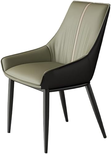 Sillas de comedor, sillas de comedor modernas de mediados de siglo con cojines gruesos de piel sintética, sillas para comedor (verde)