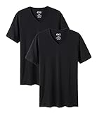 CYZ Mens Cotton Stretch V-Neck Undershirts Fitted T-Shirt 2-PK
