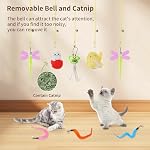 Interactive Cat Toys, 8 Assorted Teaser Refills, 3 Indoor Cat Hanging Toy and 1 Interactive Wand Suitable for Indoor Cats - Image 3