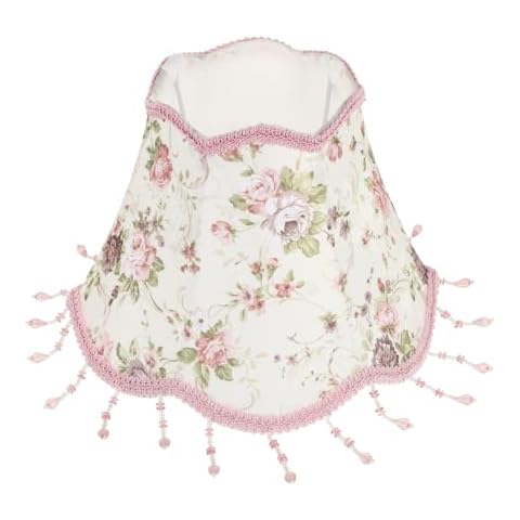 OSALADI Vintage Floral Lampshade with Fringe Cover