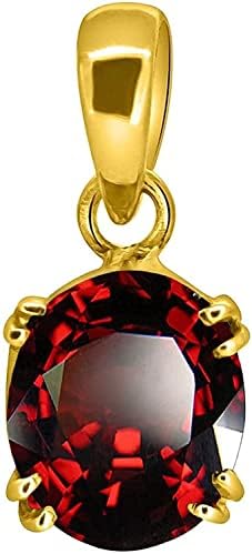 インド製天然認定5.25ラッティまたは4.50カラットのヘソナイト(ゴーム)金メッキペンダント。男女兼用-B092JHV7PM