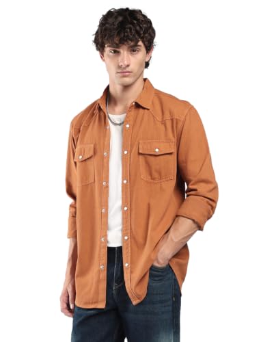Image of INKD Men's Regular Fit Shirt - 100% Cotton | Casual Shirts for Men | Full Sleeve