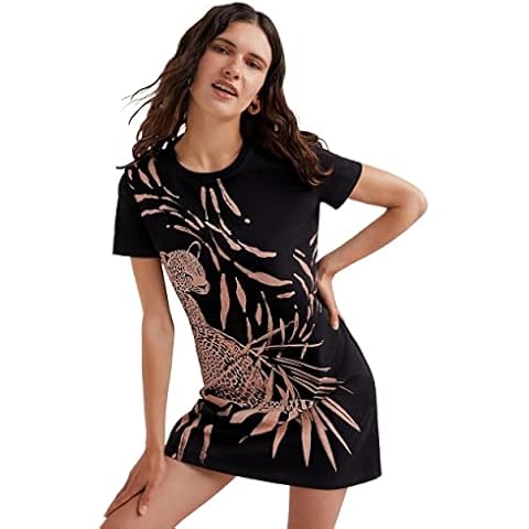 Desigual Women's Vest_GUEPARDITA Casual Dress, Black, XL Cover
