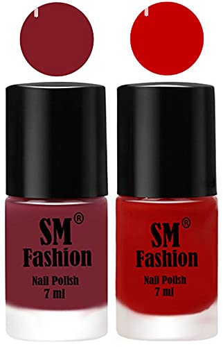 Image of Long Lasting Nail Polish | Nail Paint Combo 7 ml Each) - Set of 2 Lip-Orange