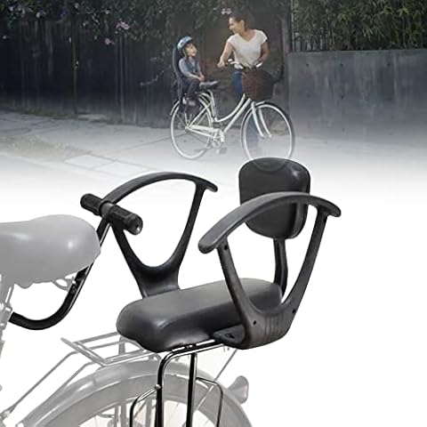 Child Bike Seat Rear Rack Mount,Adjustable Rear Bicycle Child Seat with Backrest,Armrest,Foot Pedals and cushion,Detachable Back Mounted Kids Carrier Bicycle Seat,for Children Aged 2 to 8 Years Old Cover