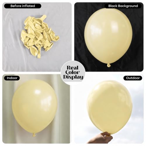 Image of Togvu Pastel Yellow Balloons, 50Pack 12 Inch Light Pale Yellow Latex Party