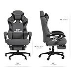 RESPAWN 110 Pro Gaming Chair - Gaming Chair with Footrest, Reclining Gaming Chair, Video Gaming Computer Desk Chair, Adjustable Desk Chair, Gaming Chairs for Adults with Headrest Pillow - Grey Fabric - Image 3