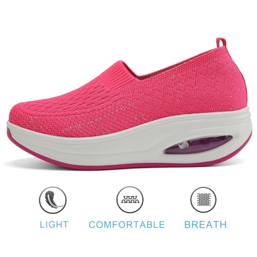 Image of RUIDENG Loafers for Women Comfortable | Women's Walking Shoes Everyday Working | 2 Inch Rocker Bottom