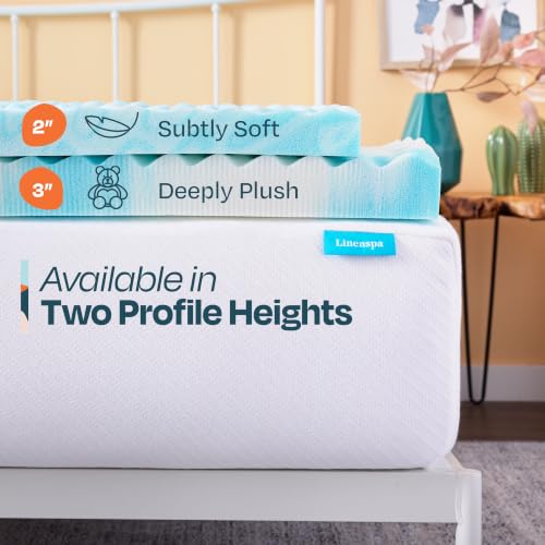 Image of Linenspa 2 Inch Gel Memory Foam Mattress Topper - Egg Crate Style, Reversible for two feels - Promotes Airflow & Relieves Pressure Points - Twin XL