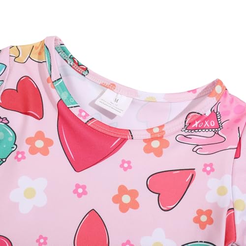Toddler Girl Love Dress Sweet Hearts Print Long Sleeve Dress 3-8Y2