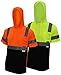 New York Hi-Viz Workwear BFSH4511 High-Visibility Class 3 Short Sleeve T-Shirt, Moisture Wicking Mesh Birdseye, With Black Bottom and Hood (Large, Orange, 3EA)